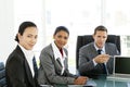 Corporate business meeting - multiethnic group portrait - global negotiations Royalty Free Stock Photo