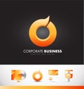 Corporate business orange circle logo icon design