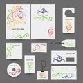 Corporate business style design: folder, labels,