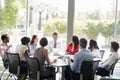 Corporate business team in discussion in a meeting room Royalty Free Stock Photo