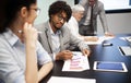 Corporate business team and manager in a meeting Royalty Free Stock Photo