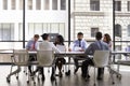 Corporate business team meeting in a modern open plan office Royalty Free Stock Photo