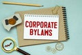 Corporate Bylaws is shown using a text Royalty Free Stock Photo