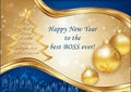 Corporate Christmas and New Year greeting card for the boss