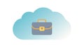 Corporate cloud services: Digital briefcase for secure data, vector design Generative AI Royalty Free Stock Photo