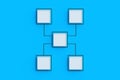 Corporate communication. Scheme made from empty buttons. Hierarchical organizational chart concept