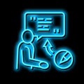 corporate communications copywriting neon glow icon illustration