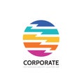 Corporate - concept business logo temlate vector illustration. Colored stripes in circle shape. Future tecnology creative sign. Royalty Free Stock Photo