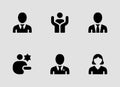 Corporate core values solid icons for brand culture excellence Royalty Free Stock Photo