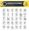 Corporate Development Outline Icons