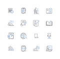 Corporate Domain line icons collection. Business, Company, Industry, Commerce, Enterprise, Management, Administration