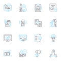 Corporate entity linear icons set. Business, Organization, Company, Enterprise, Corporation, Industry, Partnership line Royalty Free Stock Photo