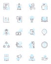 Corporate entity linear icons set. Business, Organization, Company, Enterprise, Corporation, Industry, Partnership line Royalty Free Stock Photo