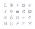 Corporate entity line icons collection. Corporation, Company, Business, Enterprise, Organization, Firm, Company name