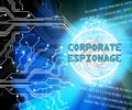 Corporate Espionage Covert Cyber Hacking 2d Illustration