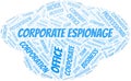 Corporate Espionage vector word cloud, made with text only.