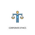 Corporate ethics concept 2 colored line