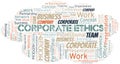 Corporate Ethics vector word cloud, made with text only. Royalty Free Stock Photo