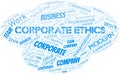 Corporate Ethics vector word cloud, made with text only. Royalty Free Stock Photo