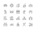 Corporate events line icons, signs, vector set, outline illustration concept Royalty Free Stock Photo