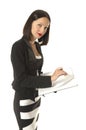 Corporate female with diary Royalty Free Stock Photo