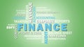 Corporate finance and accounting related words word cloud.