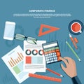 Corporate finance, business management concept