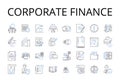 Corporate finance line icons collection. Business management, Financial planning, Investment banking, Economic analysis