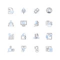 Corporate finance line icons collection. Capital, Debt, Equity, Investment, Dividend, Mergers, Acquisition vector and