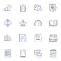 Corporate finance line icons collection. Capital, Investments, Valuation, Debt, Equity, Mergers, Acquisitions vector and