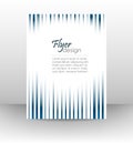 Corporate flyer on a white background with blue lines