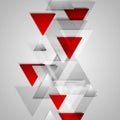 Corporate geometric background with grey and red