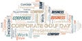 Corporate Golf Day vector word cloud, made with text only. Royalty Free Stock Photo