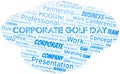 Corporate Golf Day vector word cloud, made with text only. Royalty Free Stock Photo