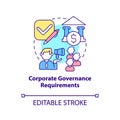 Corporate governance requirements concept icon