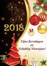 Corporate greeting card for the New year celebration with the text written in Dutch