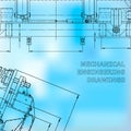 Blueprint, Sketch. Vector engineering illustration. Cover, flyer, banner, background Royalty Free Stock Photo