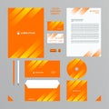 Company style set in orange tones with white transparent gradient in the lines. Royalty Free Stock Photo