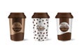 Corporate identity coffee industry. Template of paper cups for drinks. Royalty Free Stock Photo