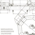 Backgrounds of engineering subjects. Technical illustration. Mechanical engineering