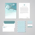 Corporate identity design template. Documentation for business (folder, letterhead, envelope, notebook and business card). Royalty Free Stock Photo