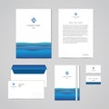 Corporate identity furniture company blue design template. Documentation for business Royalty Free Stock Photo