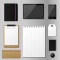 Corporate identity mock-up vector premium template set business office stationery realistic 3d mockup top view branding Royalty Free Stock Photo