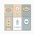 Corporate identity mockup templates with thethe birds and vintage birdcages. Royalty Free Stock Photo