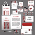 Corporate Identity red, black and white vector template Royalty Free Stock Photo