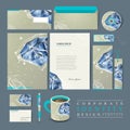 Corporate identity set with diamond element