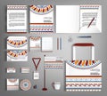 Corporate Identity set with with ethno pattern. Royalty Free Stock Photo