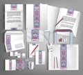 Corporate Identity set with ethno pattern. Royalty Free Stock Photo