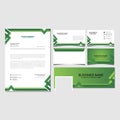 Corporate identity set green lattern template vector Royalty Free Stock Photo