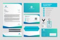 Corporate identity set template design. Stationery Kit Branding template editable with modern blue color Royalty Free Stock Photo